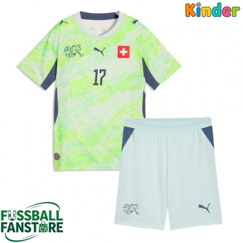 Schweiz Ruben Vargas #17 Replik Auswärtstrikot Kinder WM 2026 Kurzarm (+ Kurze Hosen)